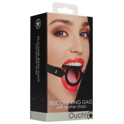 Ouch! Bâillon en silicone Ring Gag 40mm Noir